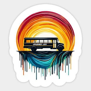 Silhouette Of A School Bus, Journey Joy Sticker